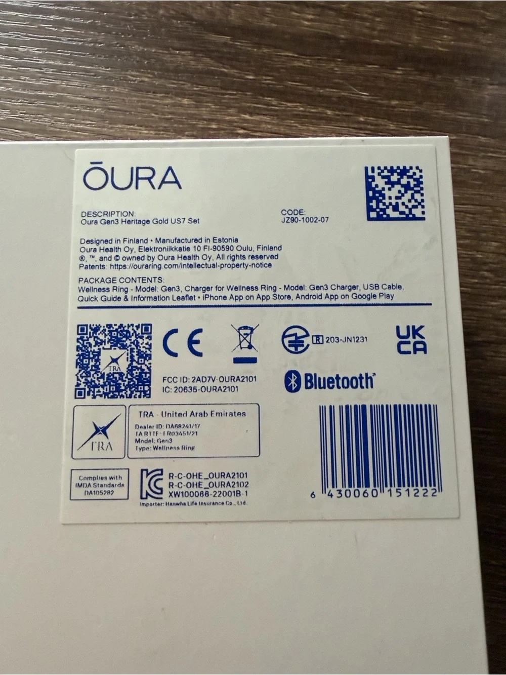 Oura gold ring
